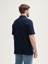 Plus Size - Piqué Poloshirt mit Logo-Stickerei - sky captain blue