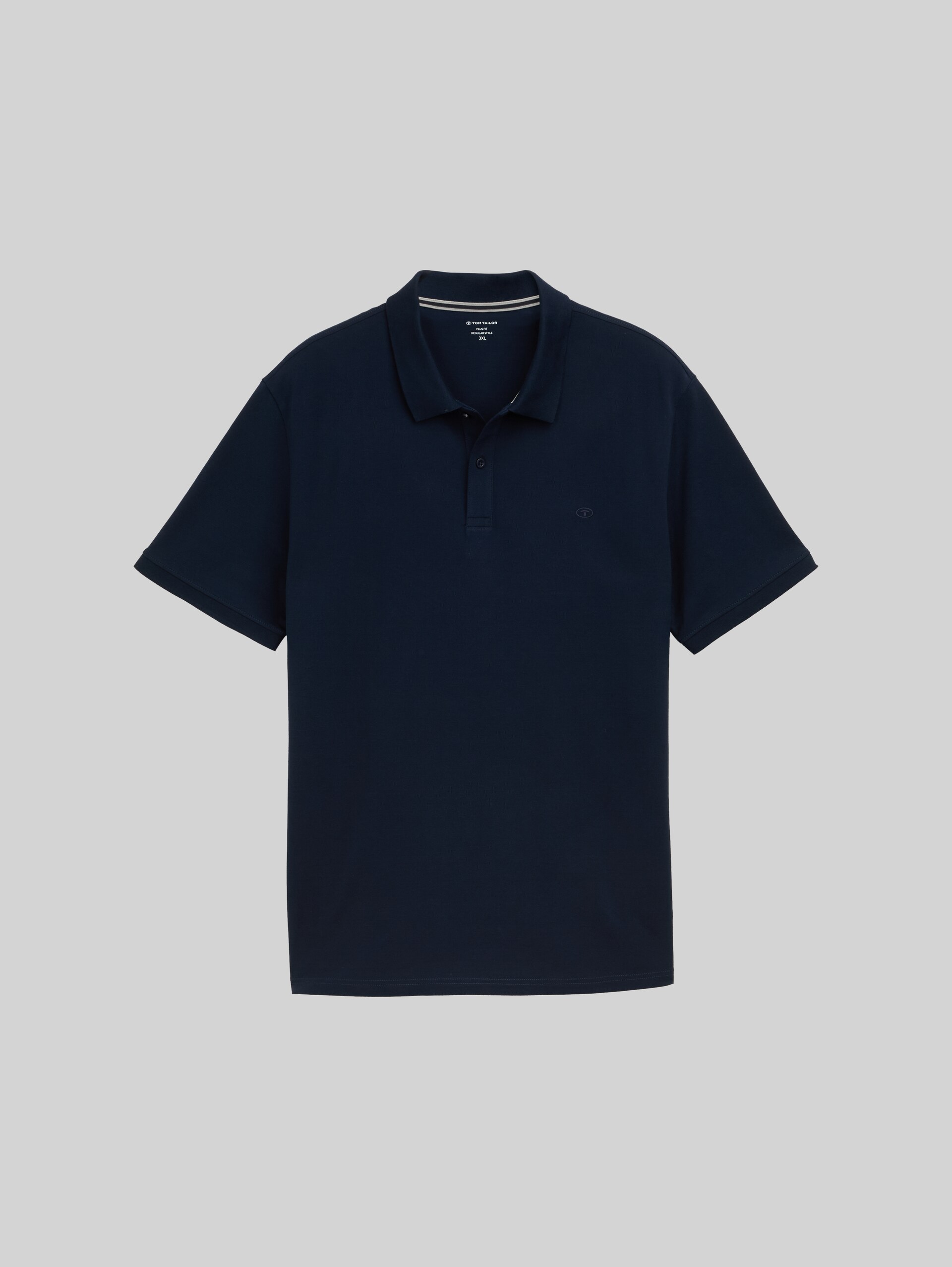 Plus Size - piqué polo shirt with embroidered logo - sky captain blue