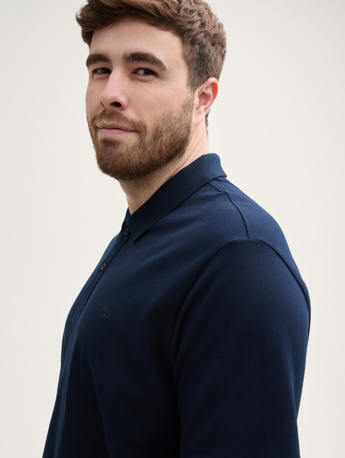 Plus Size - Piqué Poloshirt mit Logo-Stickerei - sky captain blue