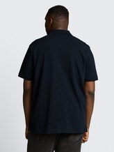 Plus Size - Piqué Poloshirt mit Logo-Stickerei - Sky Captain Blue