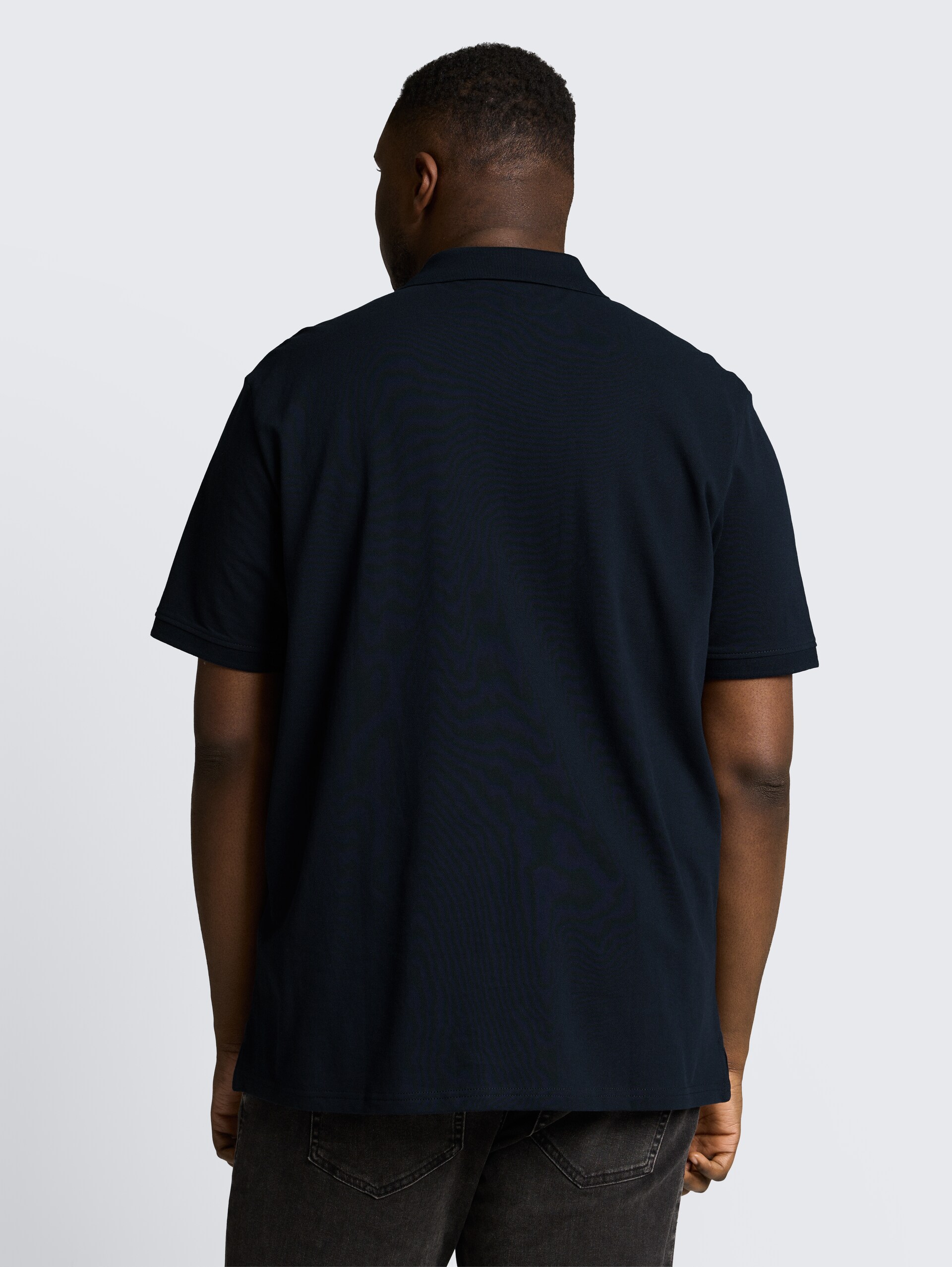 Plus Size - Piqué poloshirt met geborduurd logo - Sky Captain Blue
