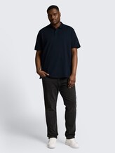 Plus Size - Piqué Poloshirt mit Logo-Stickerei - Sky Captain Blue