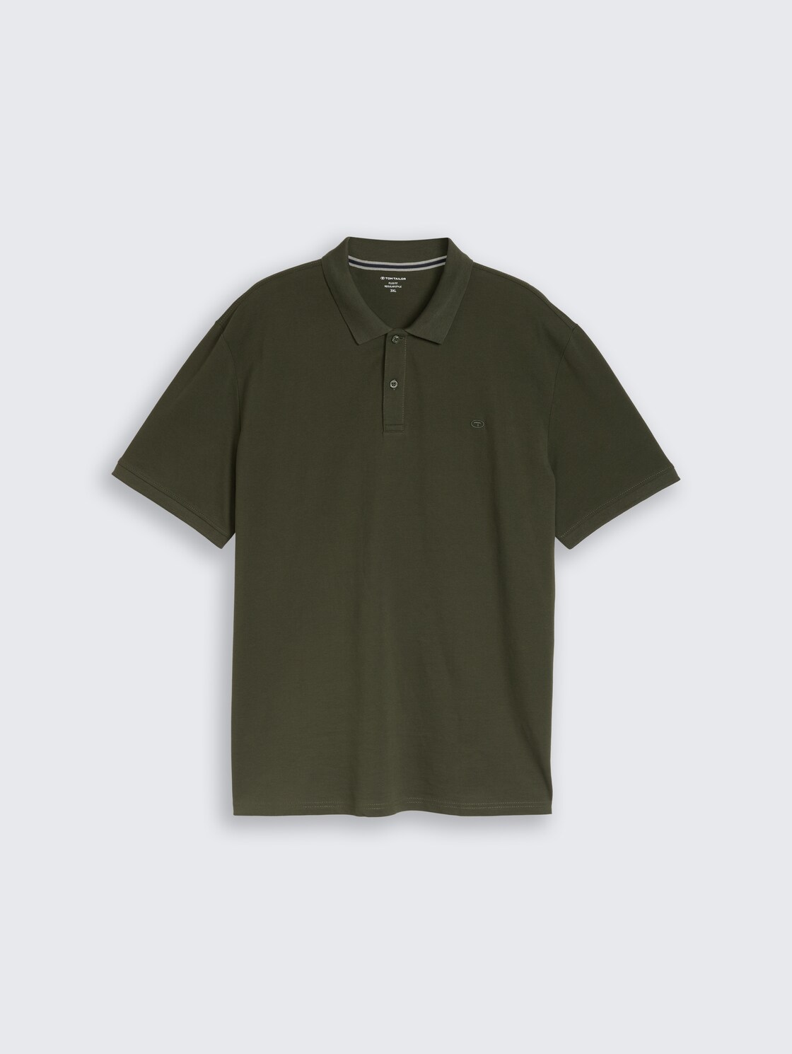 Plus Size - Piqué Poloshirt mit Logo-Stickerei - deep leaf green