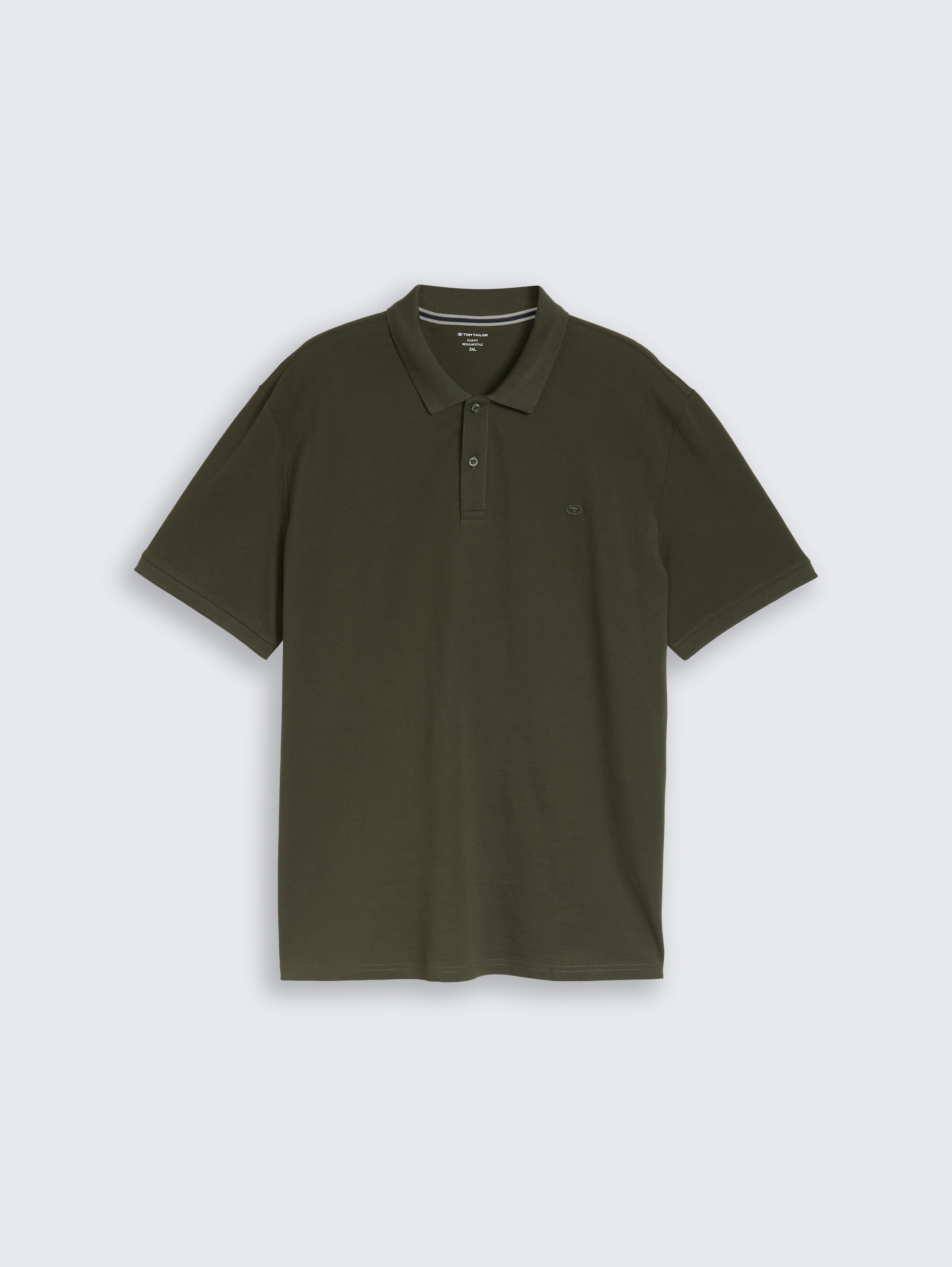 Plus Size - Piqué poloshirt met geborduurd logo - deep_leaf_green - 