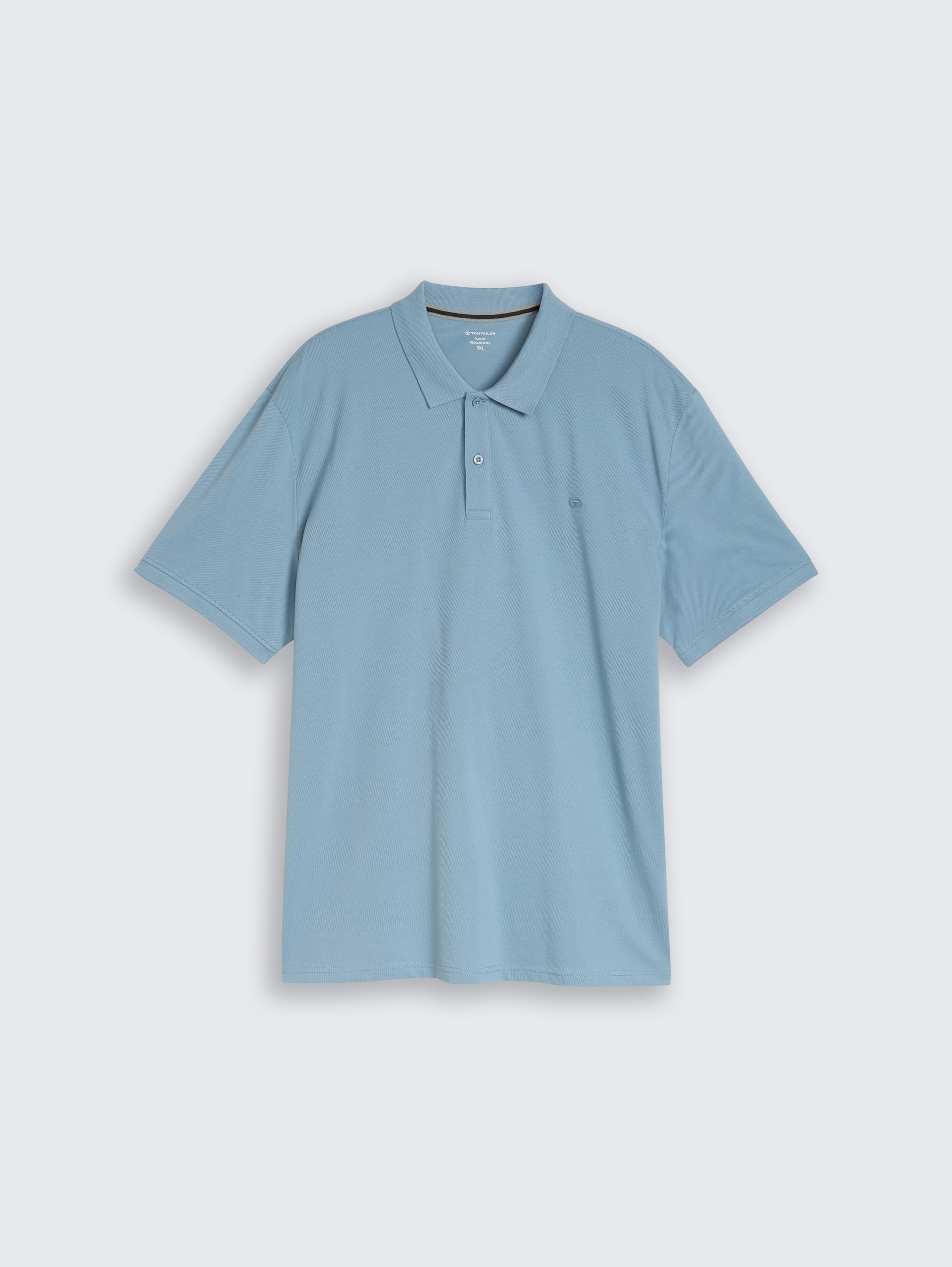 Plus Size - Piqué Poloshirt mit Logo-Stickerei - mountain spring blue