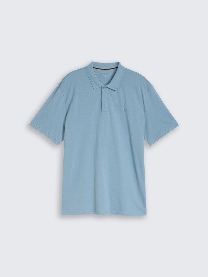 Plus Size - Piqué Poloshirt mit Logo-Stickerei von Men Plus Size, mountain spring blue