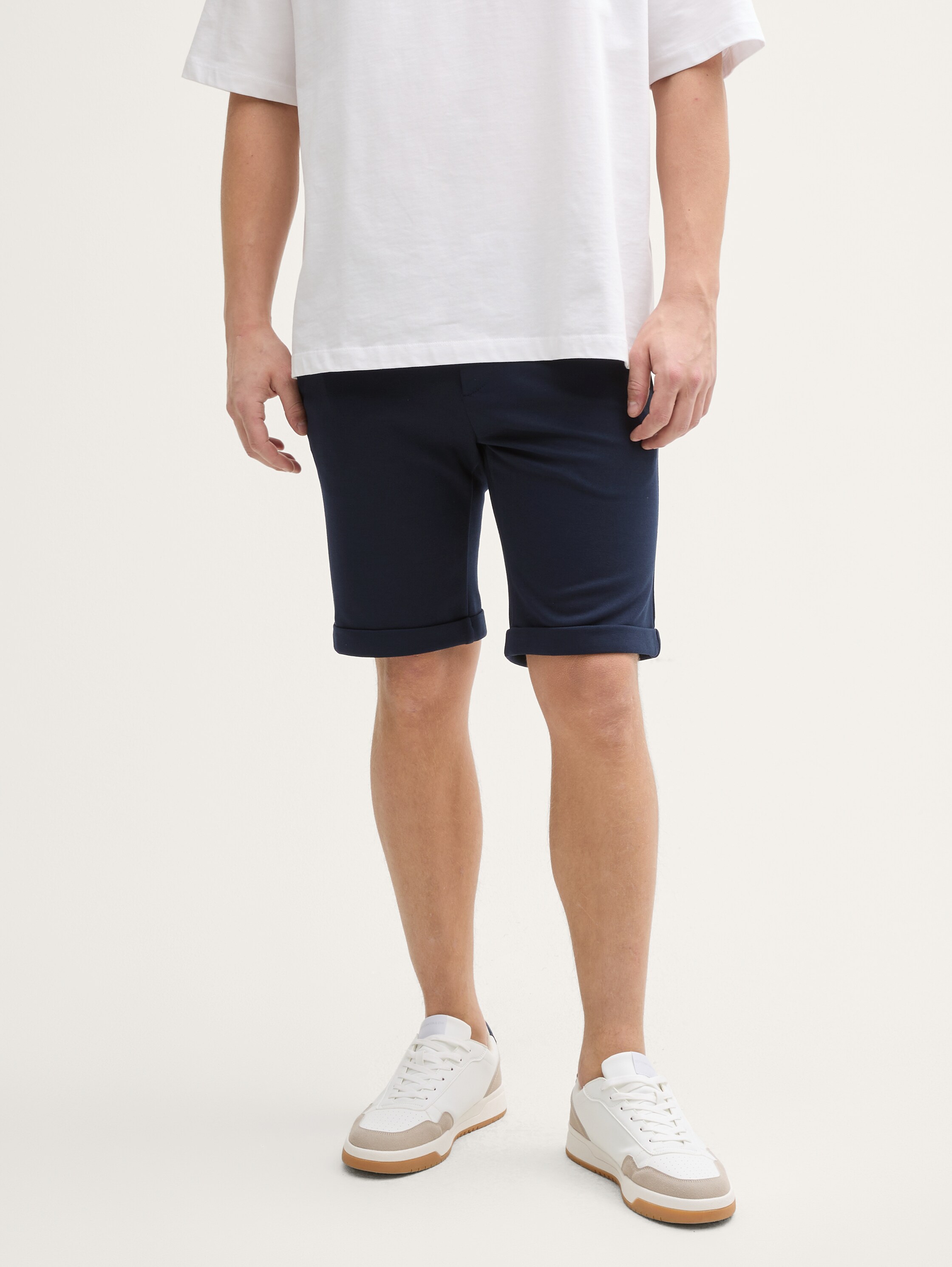 Slim Piqué Chino Shorts - sky_captain_blue_1 - 
