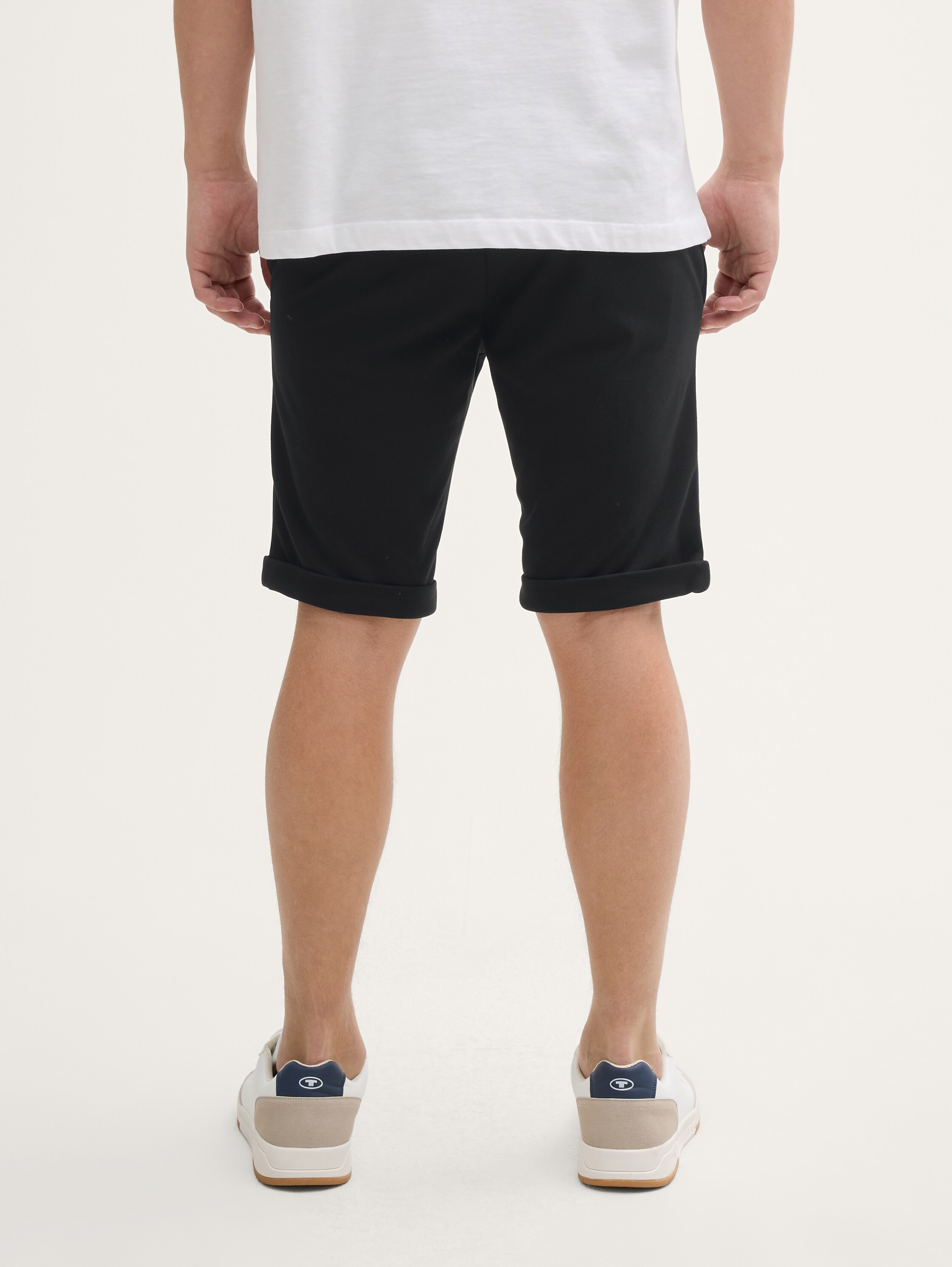Slanke piqué chino shorts - black - 