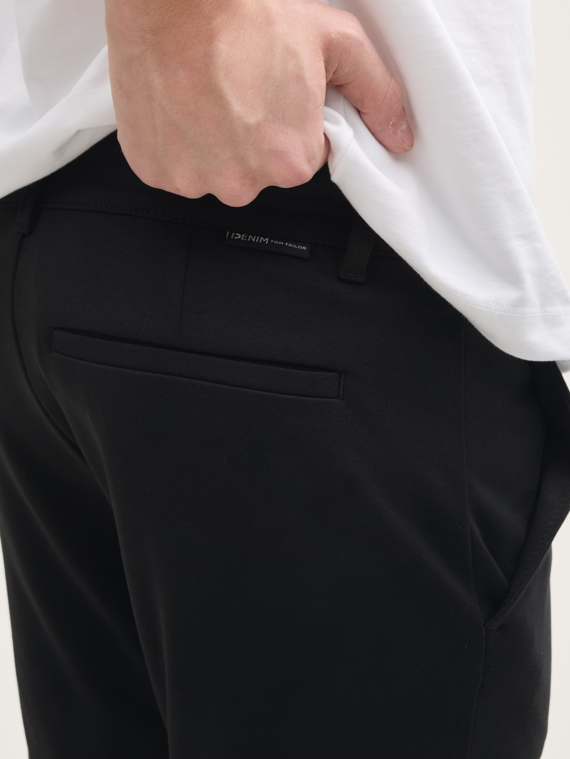 Slanke piqué chino shorts - black - 