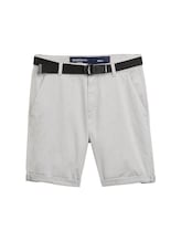 Ausgewählt, Regular Fit Chino Shorts mit Gürtel von Tom Tailor, grau