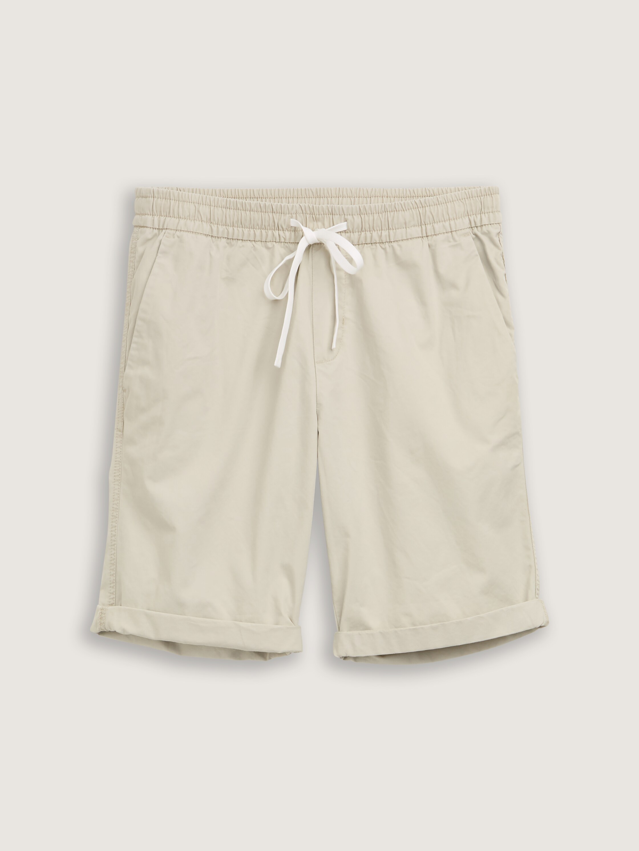Regular Shorts mit Gummibund aus Baumwolle - beige_abbey_stone - 