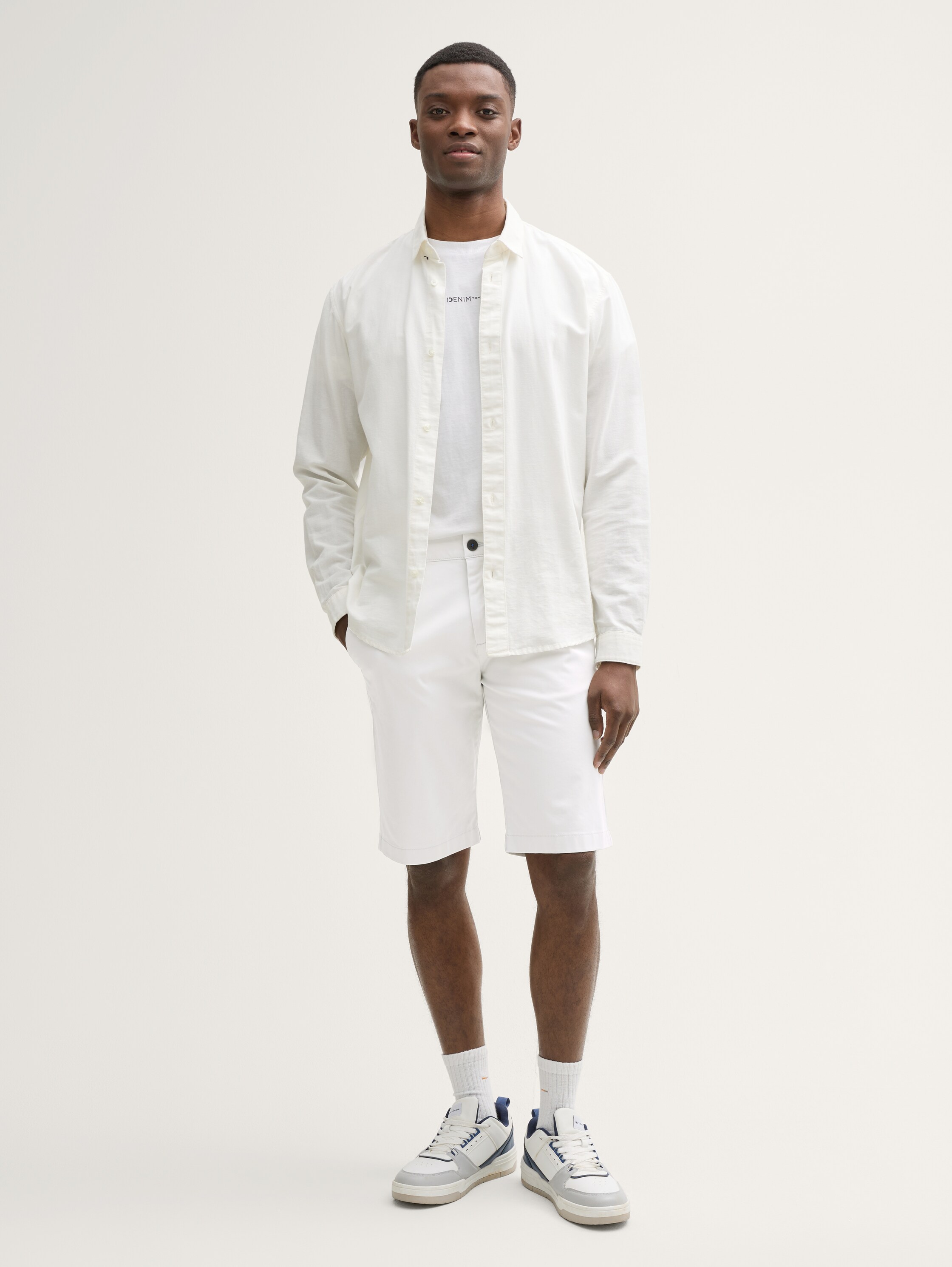 Regular Fit Chino Shorts - chalk_grey - 