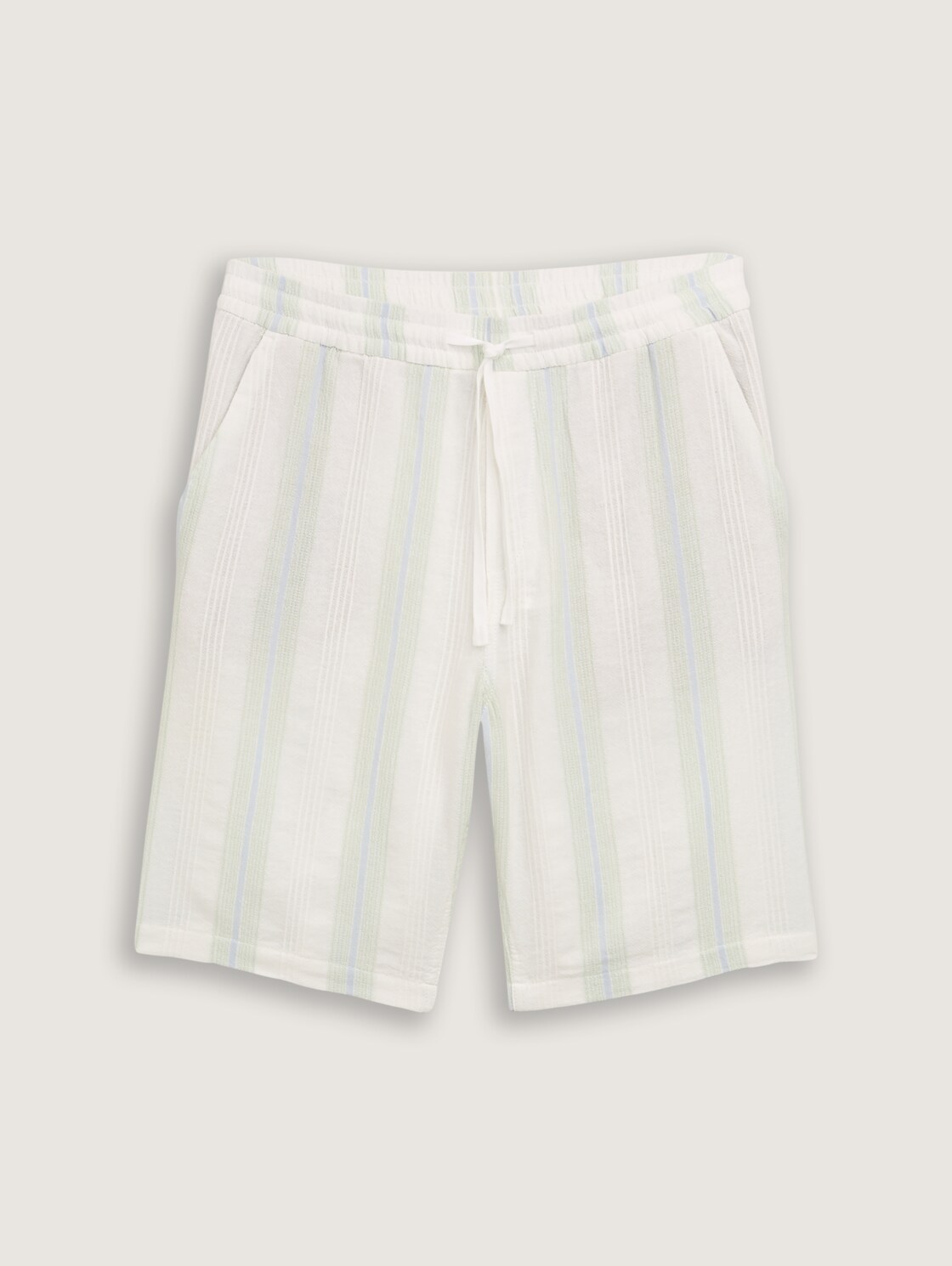 Relaxed Fit Shorts aus Baumwolle - off white big structure stripe - Vorder-Produkt-Ansicht