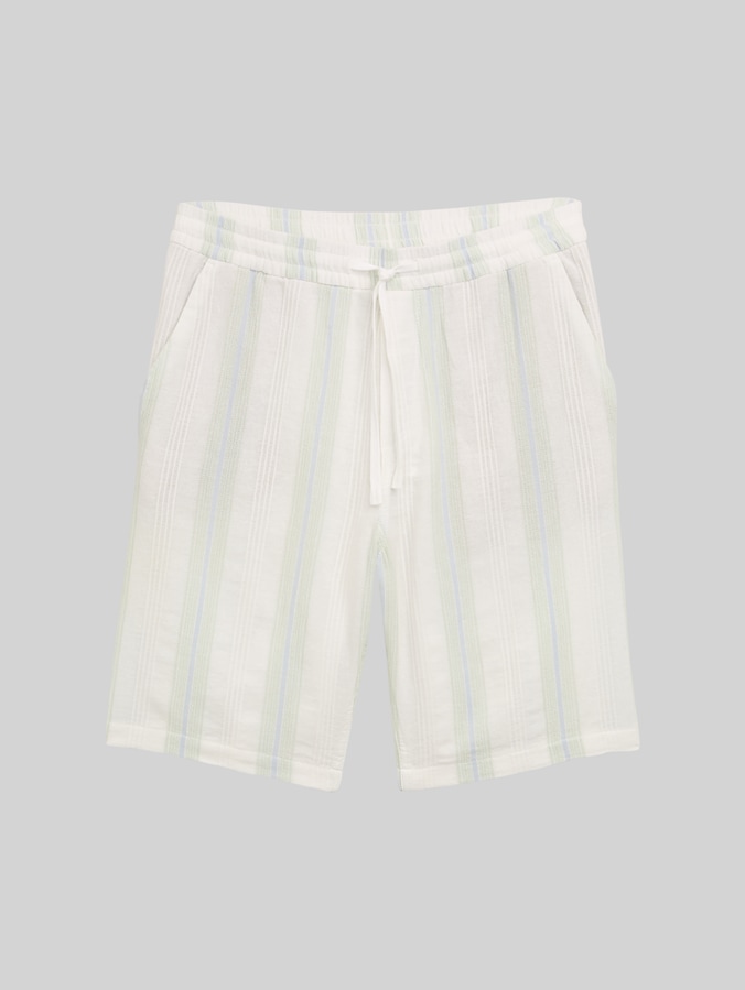 Relaxed katoenen short door Denim Male, off white big structure stripe