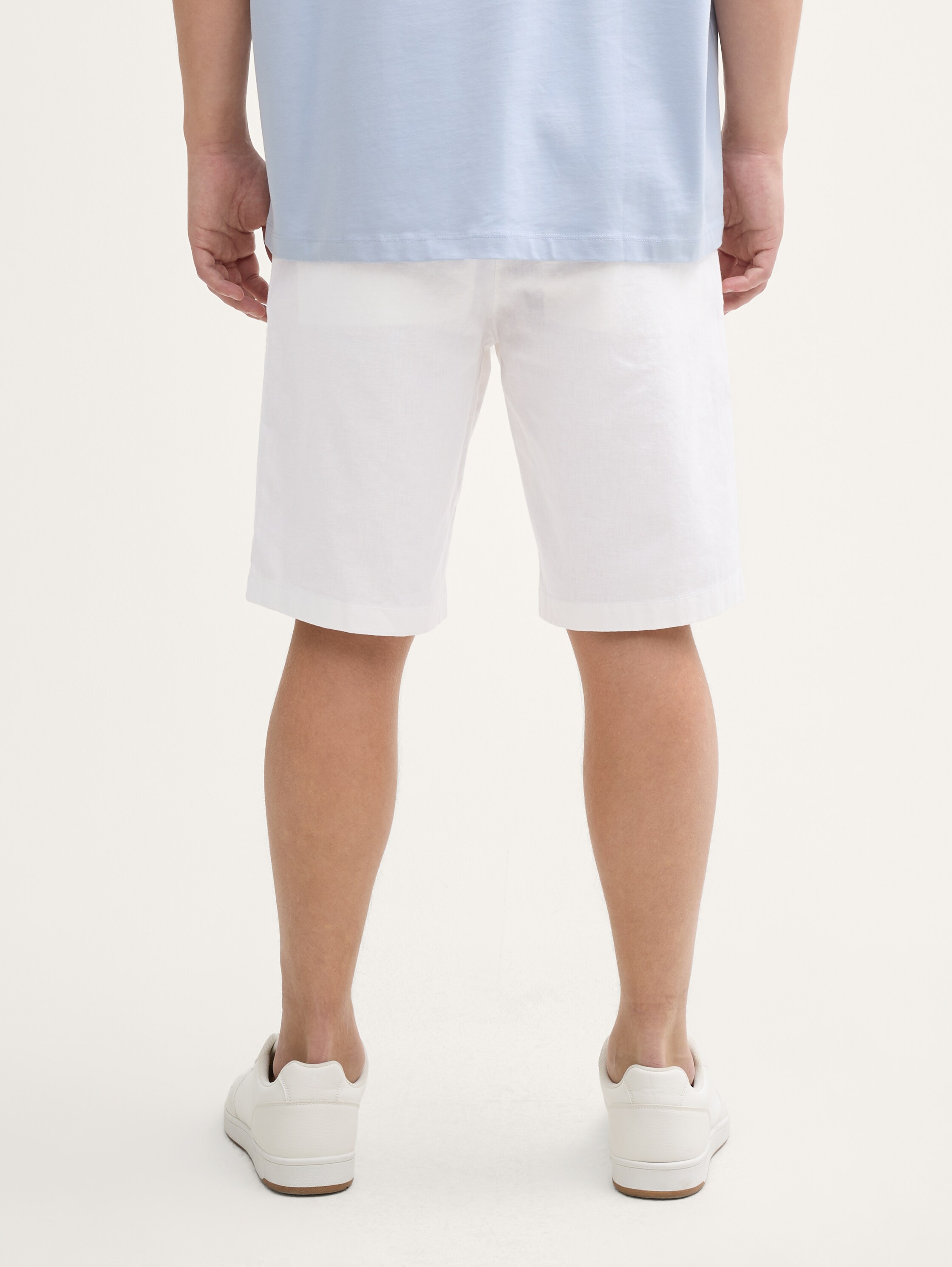 Relaxed Shorts mit Leinenanteil - white - 