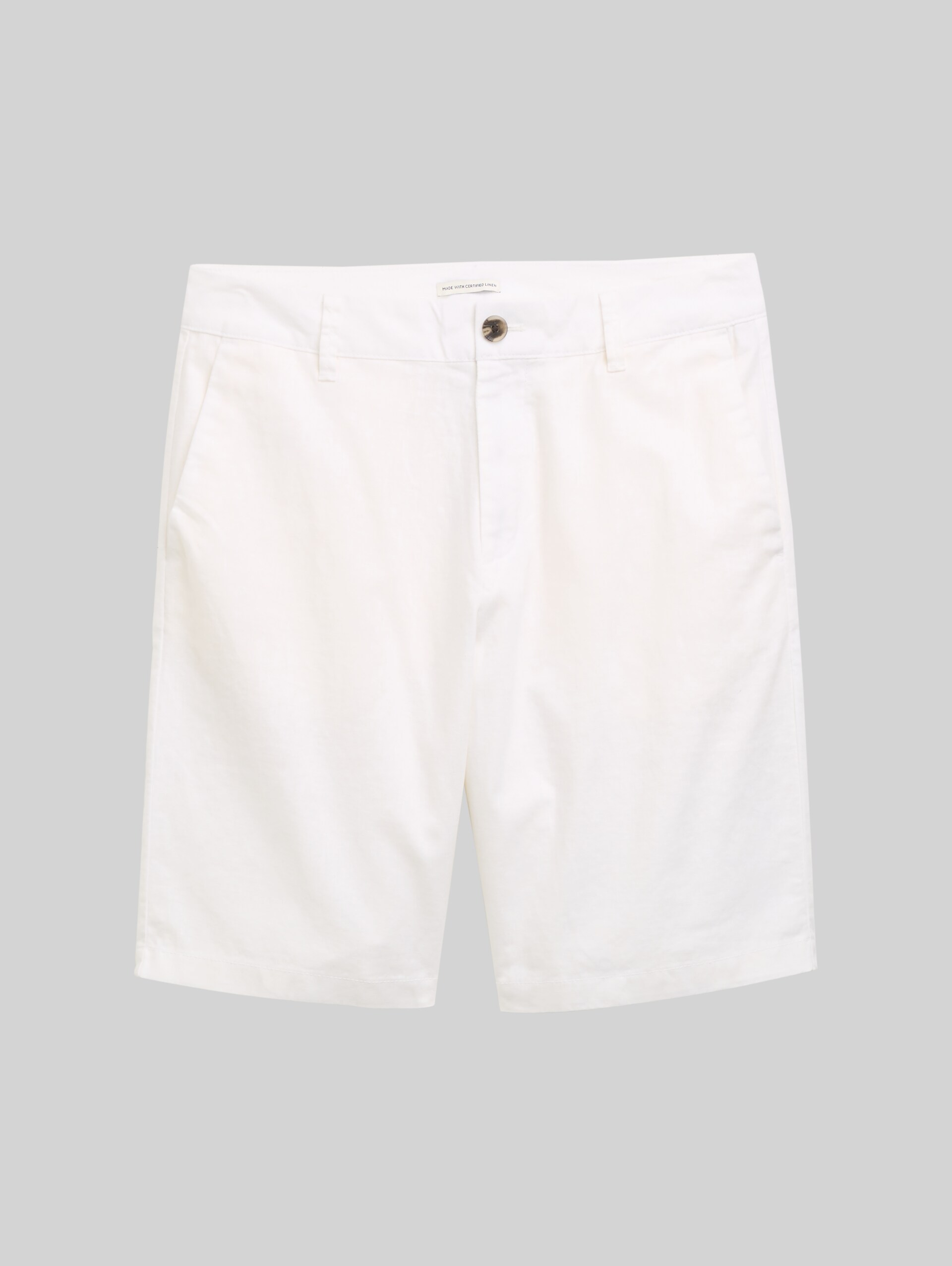 Relaxte shorts met linnen - White - Product vooraanzicht