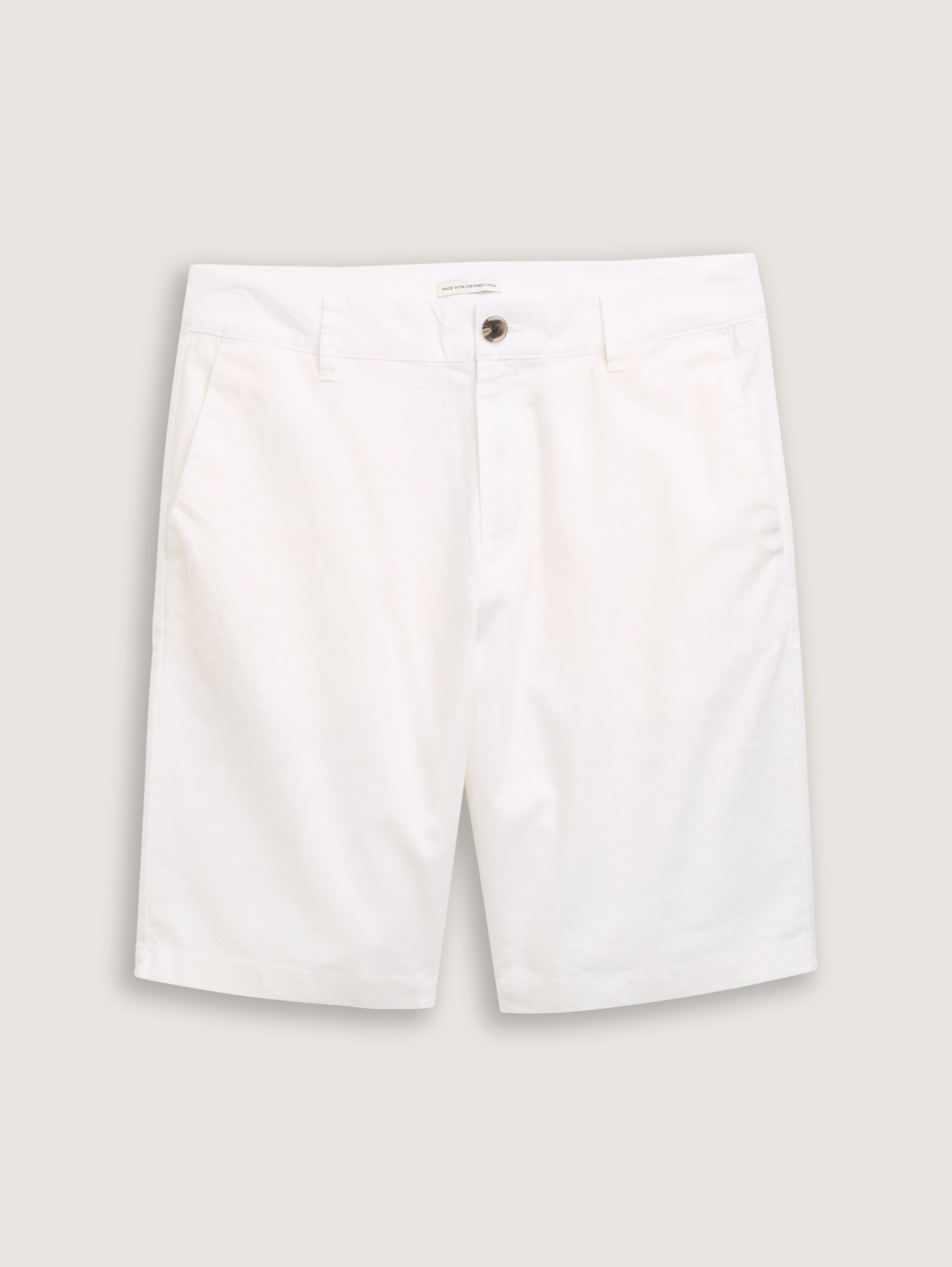 Relaxed Shorts mit Leinenanteil - white - 