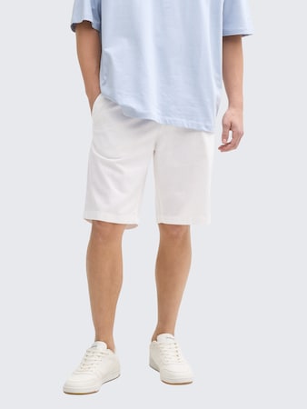 Relaxed Shorts mit Leinenanteil von Denim Male, White