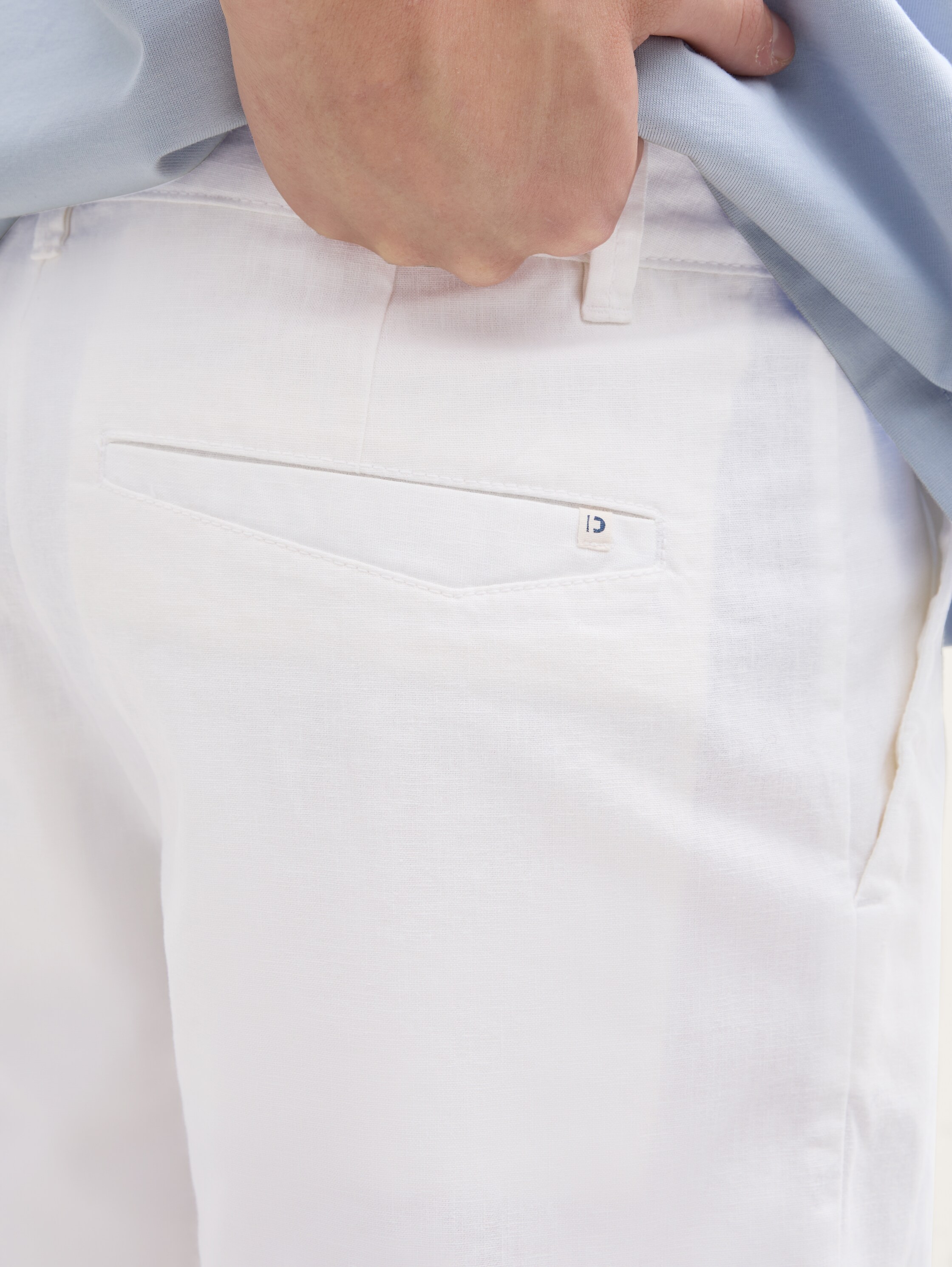 Relaxed Shorts mit Leinenanteil - white - 