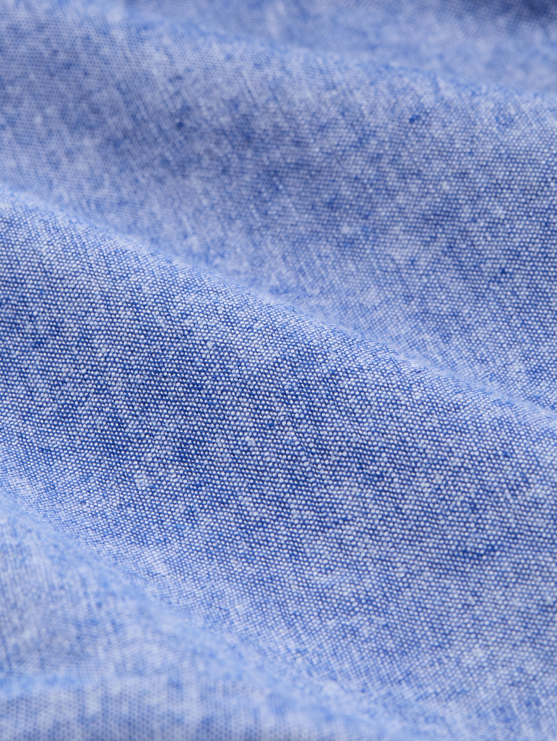 Relaxed Shorts mit Leinenanteil - royal blue chambray - Material-Ansicht