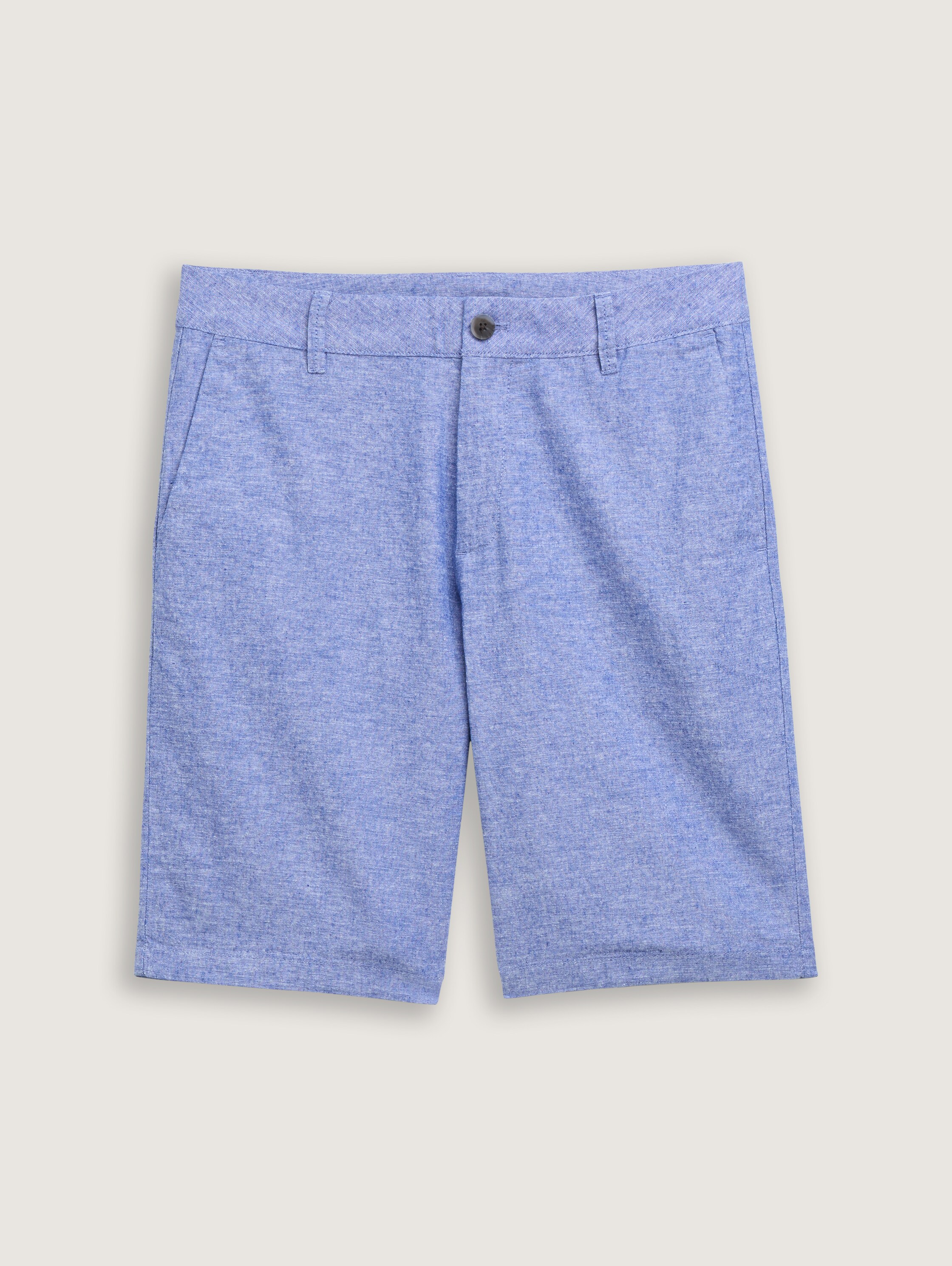 Relaxed Shorts mit Leinenanteil - royal_blue_chambray - 