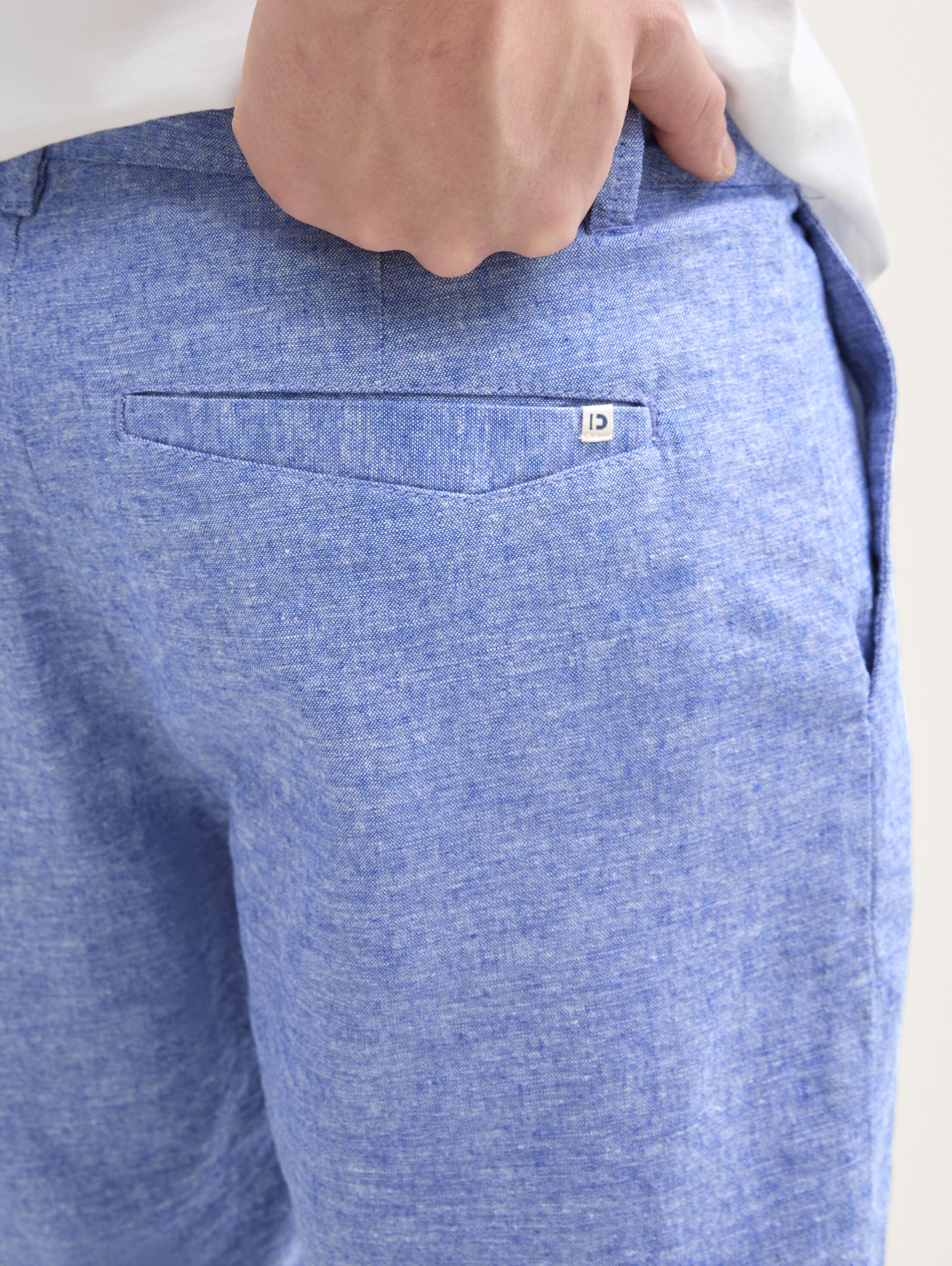 Relaxed Shorts mit Leinenanteil - royal_blue_chambray - 