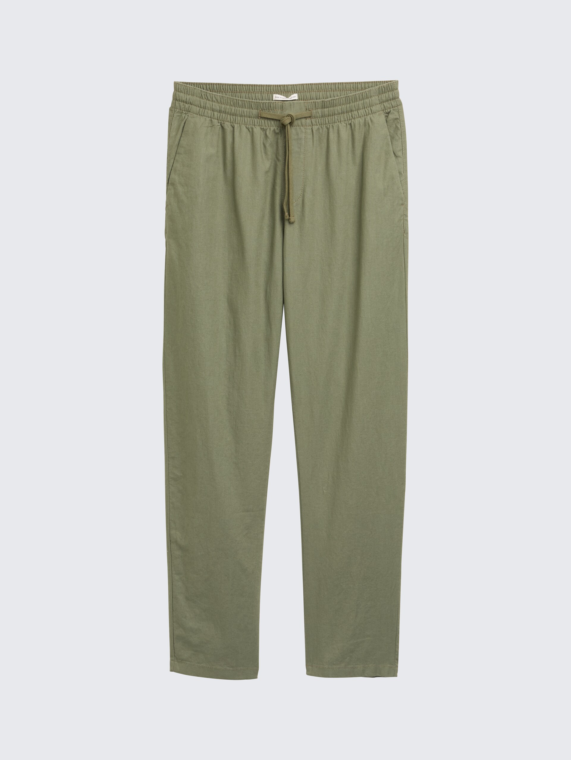Loose Fit Hose mit Leinenanteil - tree moss green - Vorder-Produkt-Ansicht