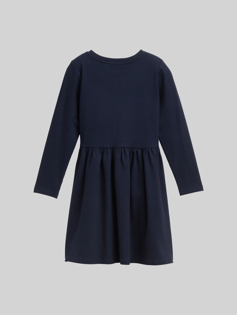 Mini dress with ribbed texture by Mini Girls, sky captain blue
