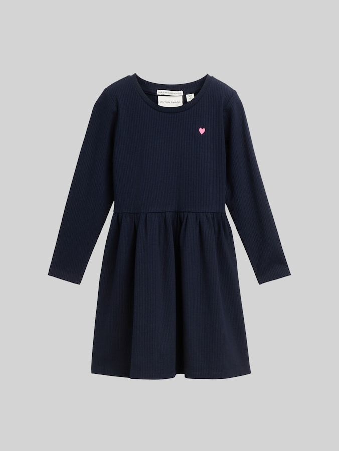 Mini-Kleid mit Rippstruktur von Mini Girls, sky captain blue