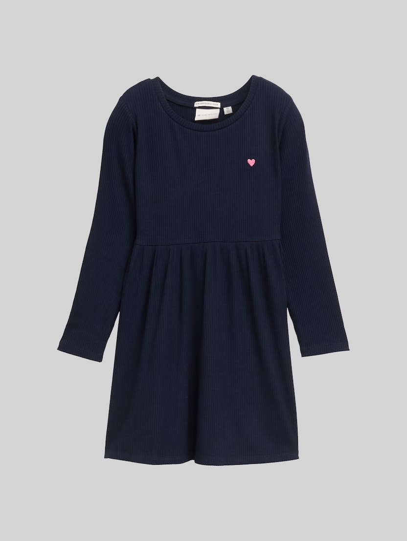 Mini dress with ribbed texture by Mini Girls, sky captain blue