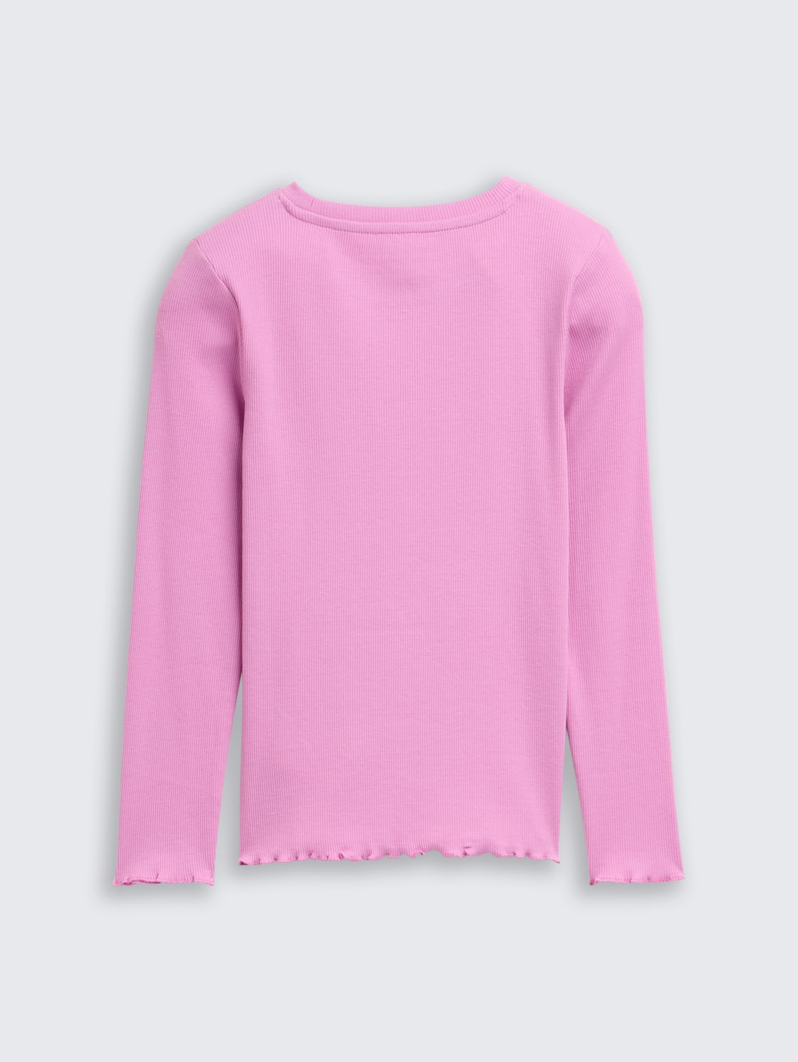 Ripp Langarmshirt mit Stickerei - flashy mauve