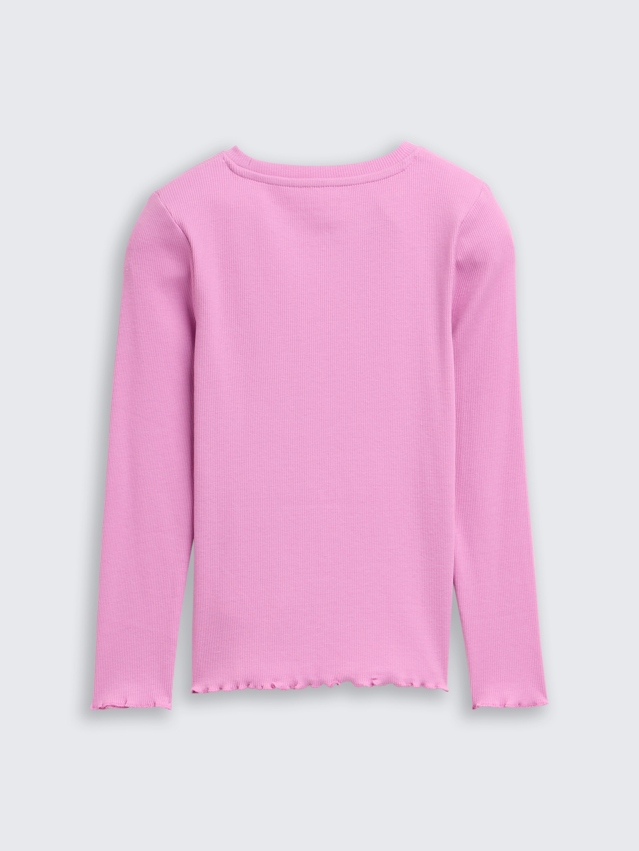 Ripp Langarmshirt mit Stickerei - flashy_mauve - 