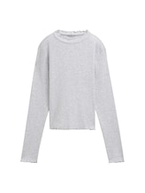 Geselecteerd, Cropped shirt met lange mouwen van biologisch katoen door Tom Tailor, grauw