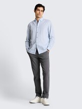 TTTRAVIS SLIM Chino Hose aus Piqué Jersey - black white birds eye - Model-Vorderansicht