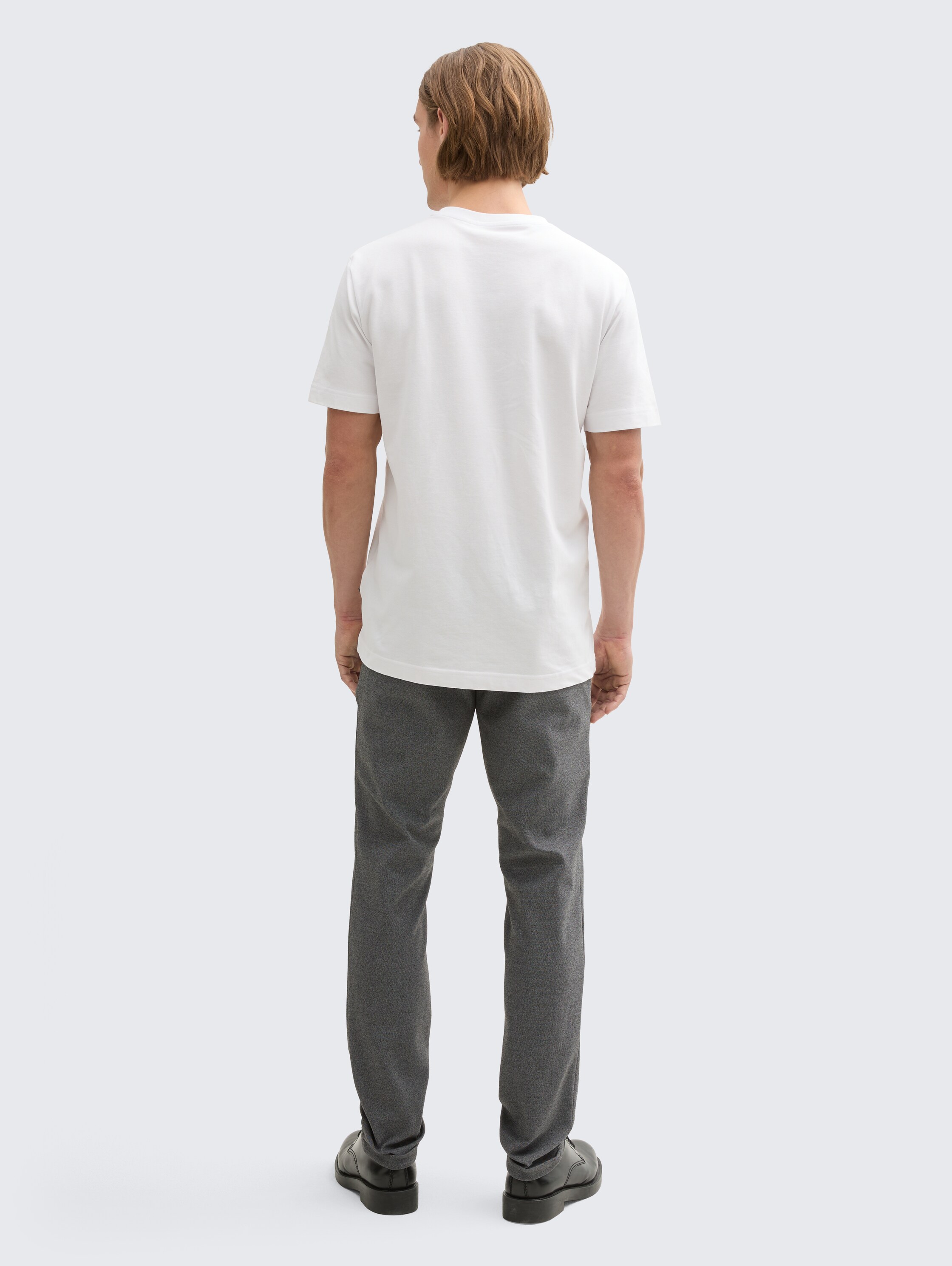TTTRAVIS SLIM Chino Hose aus Piqué Jersey - black_white_birds_eye - 
