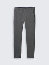 TTTRAVIS SLIM Chino Hose aus Piqué Jersey - black white birds eye - Vorder-Produkt-Ansicht