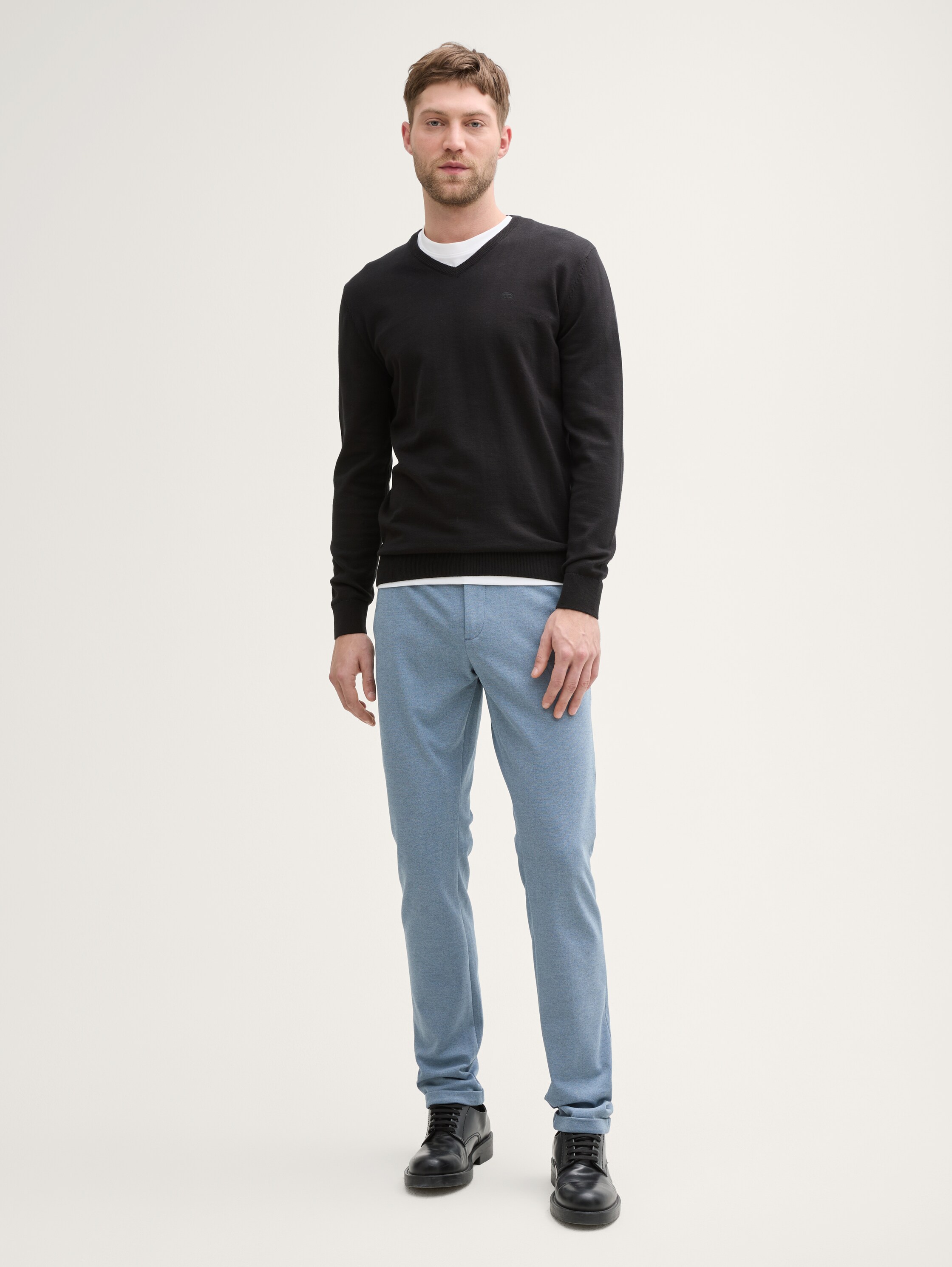 TTTRAVIS SLIM Chino Hose aus Piqué Jersey - mystical_blue_two_tone - 