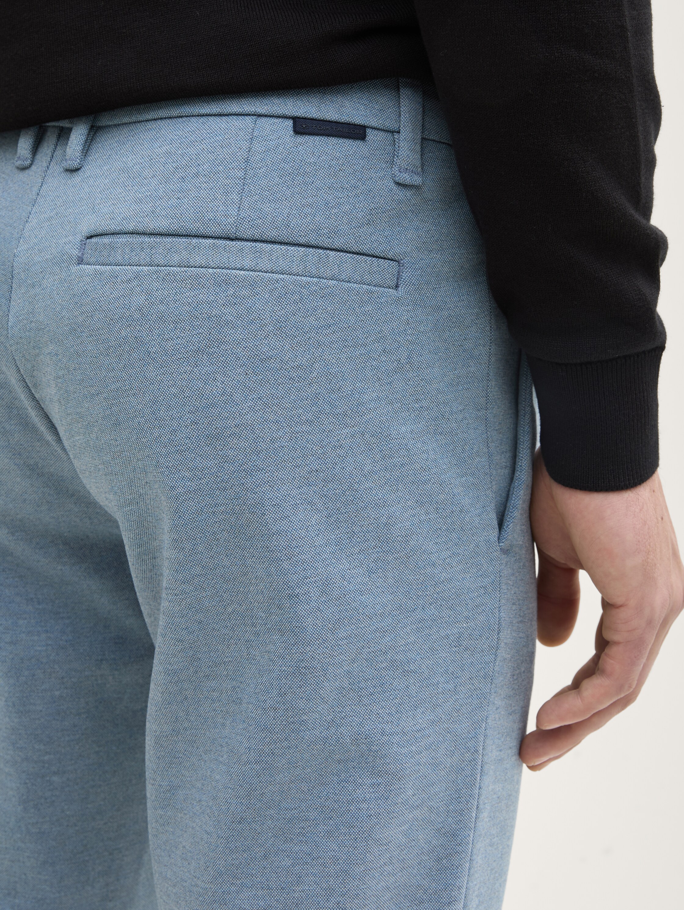 TTTRAVIS SLIM Chino Hose aus Piqué Jersey - mystical_blue_two_tone - 