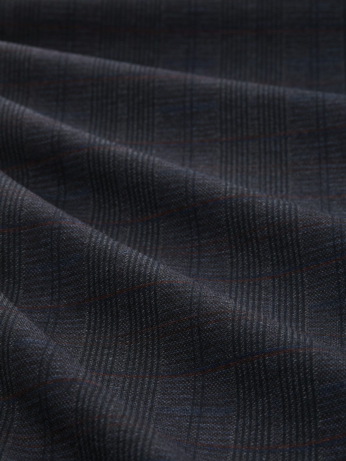 TTTRAVIS SLIM Chino Hose aus Piqué Jersey - navy tonal check - Material-Ansicht