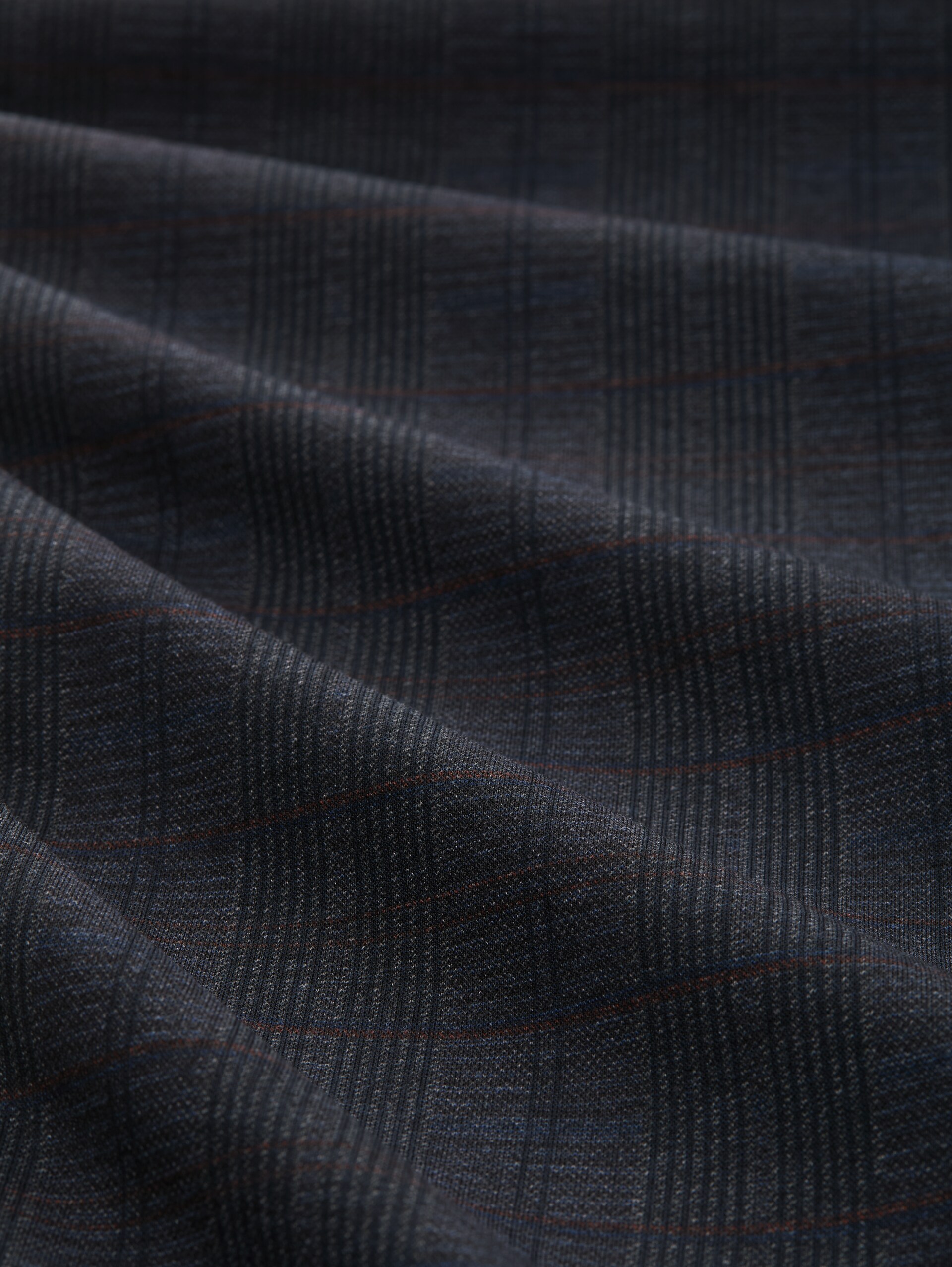 TTTRAVIS SLIM Chino Hose aus Piqué Jersey - navy tonal check - Material-Ansicht