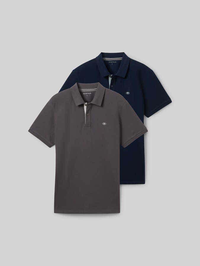 Poloshirts im 2er-Pack von Men, Tarmac Grey