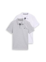 Ausgewählt, Poloshirts im 2er-Pack von Tom Tailor, grau