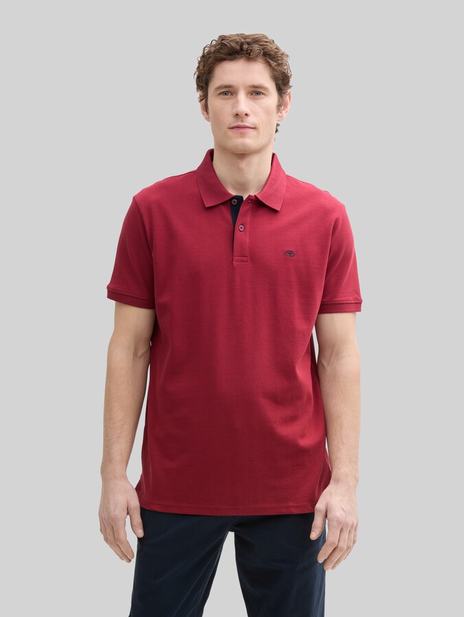 Polo shirts in a 2-pack by Men, Deep Red