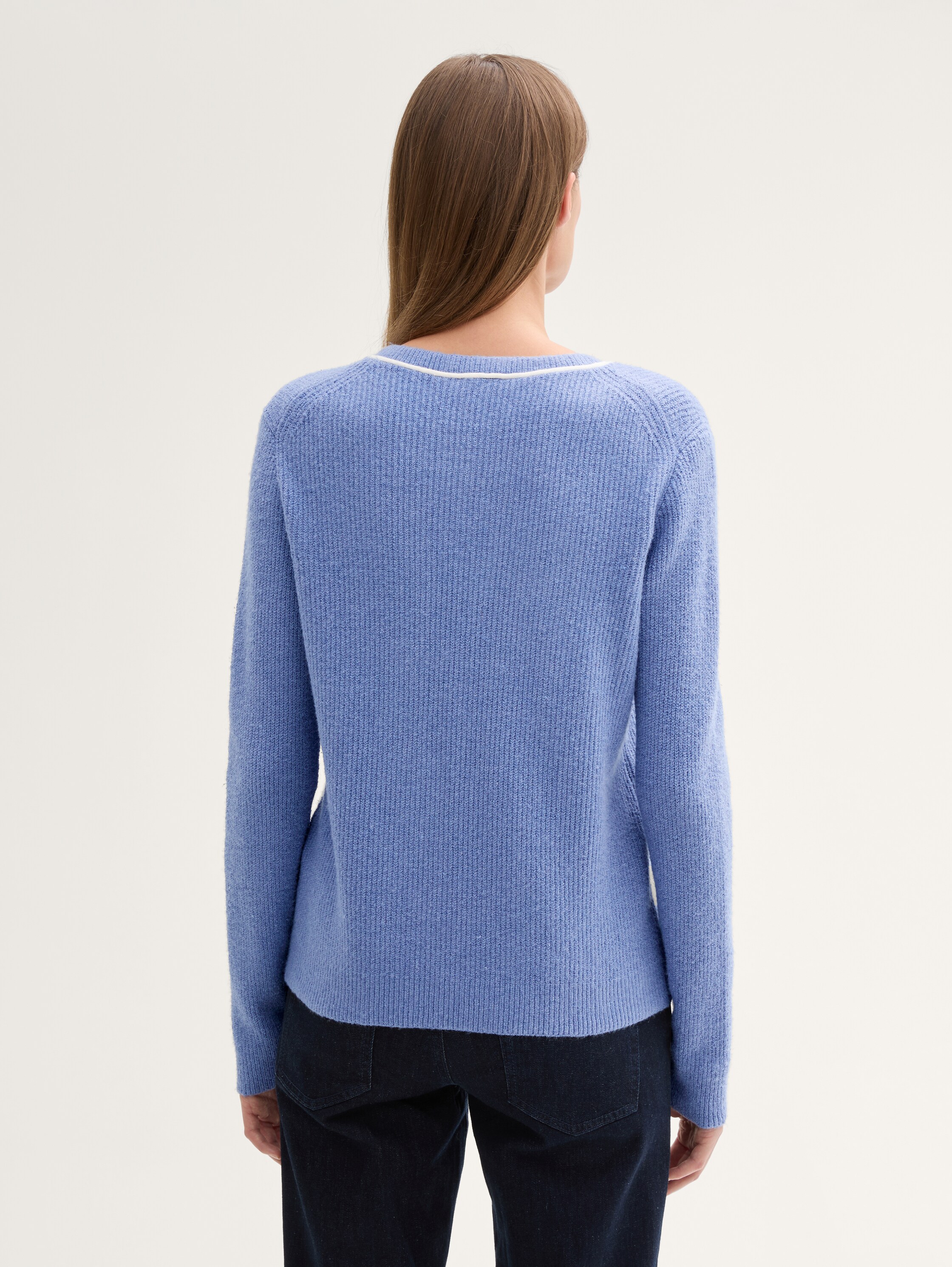 Strickpullover mit Ziernaht - colony_blue_melange_1 - 