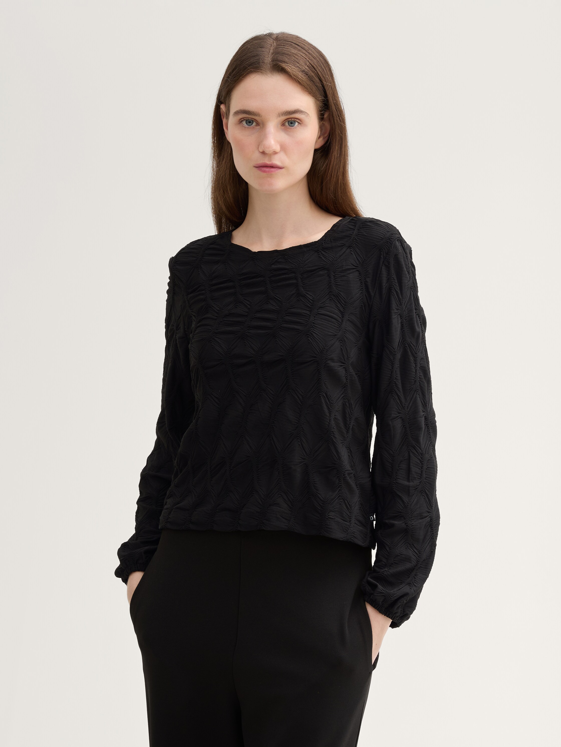 Cropped Bluse mit Struktur - 2