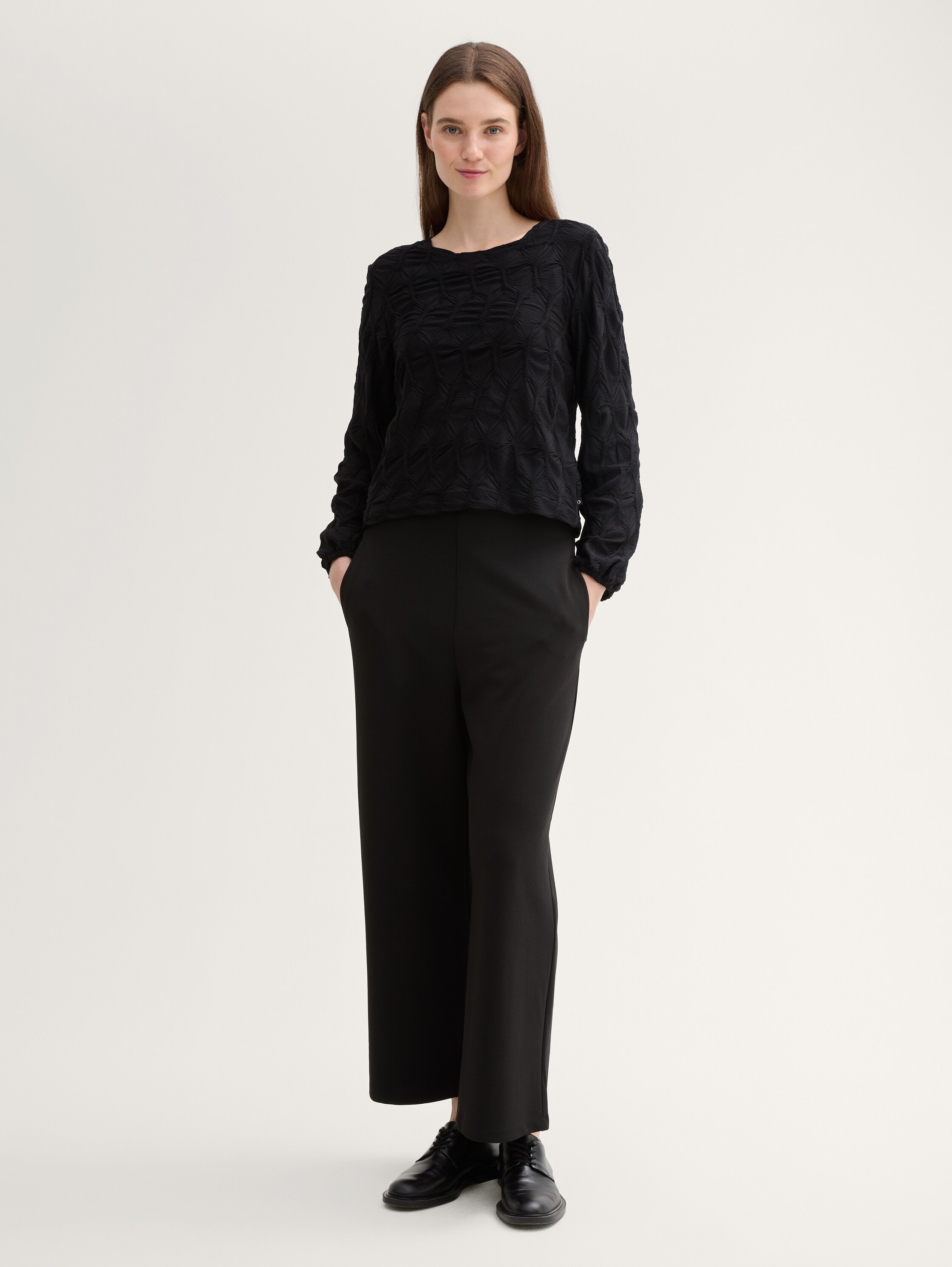 Cropped Bluse mit Struktur - 1