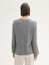 Langarmshirt mit Muster - printed heringbone structure - Auschnitt Model-Rückansicht