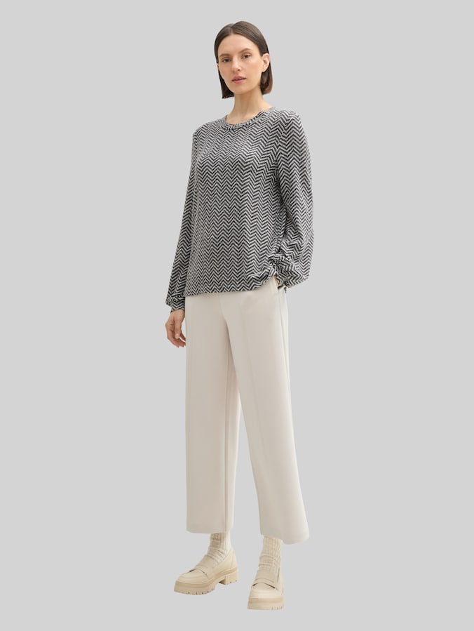 Langarmshirt mit Muster von Women, printed heringbone structure
