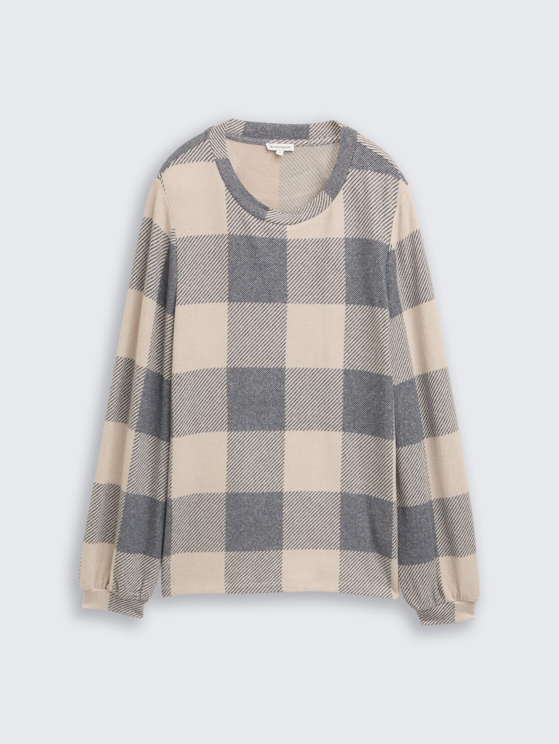 Langarmshirt mit Muster - black taupe cosy check - Vorder-Produkt-Ansicht