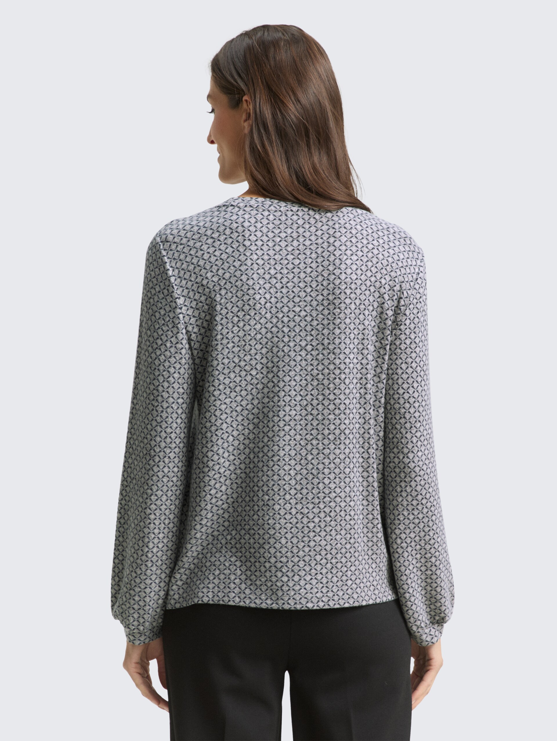 Shirt met lange mouwen met patroon - grey graphical minimal - Neklijn model-achteraanzicht
